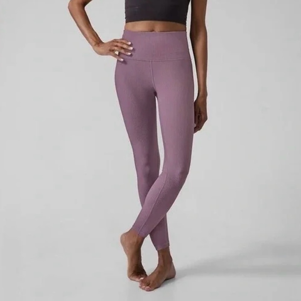 Women’s Athleta Elation Rib Tights, Dark Sky Violet, XL